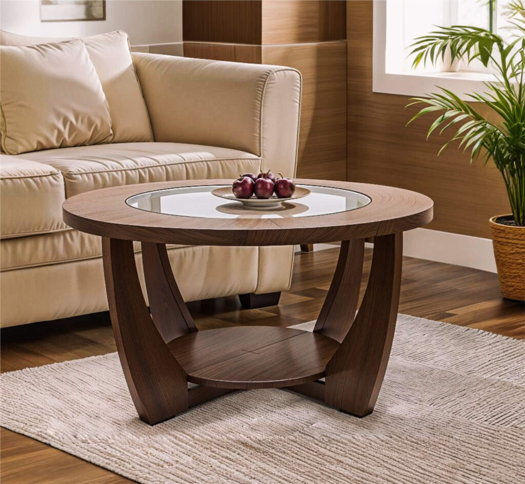 Copta Round Table Frost Round Center Table - Capital Star Furniture