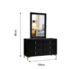 Plush 6-drawer Dressing Table with Mirror