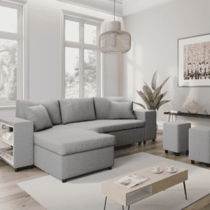 Corner Sofa with Shelf