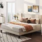 winged headboard bed 1
