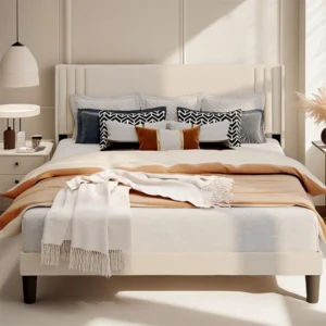 Winged Headboard Bed