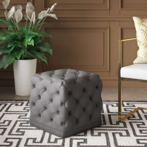 Ottoman in Tufted Velvet
