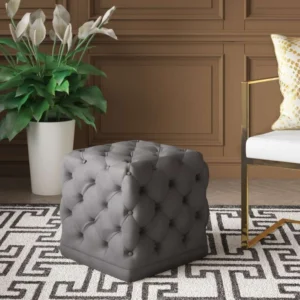 Ottoman in Tufted Velvet