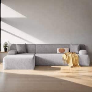 Velvet L Shaped Sectional Sofa