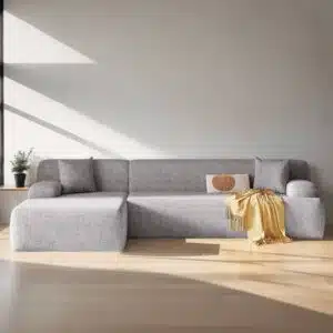 Velvet L Shaped Sectional Sofa