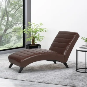 Faux Leather Chaise Lounge