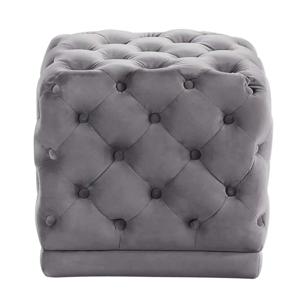 Ottoman in Tufted Velvet