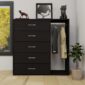 imgi_7_Brown-Chest-of-5-Drawers-with-Cloth-Hanger-for-Storage-1 Stylish 5-Drawer Chest