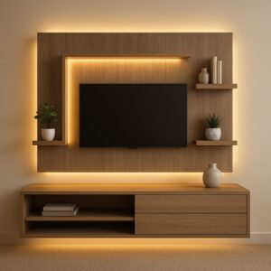 TV Unit with LED Lights