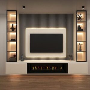 TV Wall Unit with Fireplace