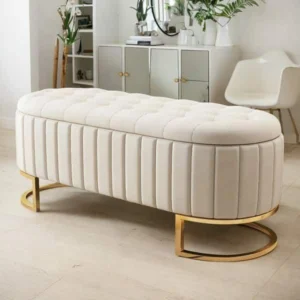 Ottoman Bench with Gold Base