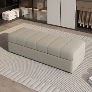 Faux Leather Ottoman