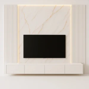 TV Unit with Marble-Effect