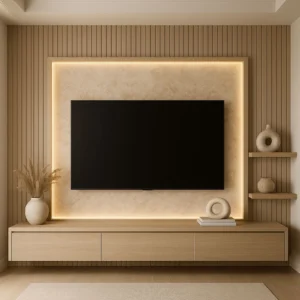 Fluted Wall TV Unit