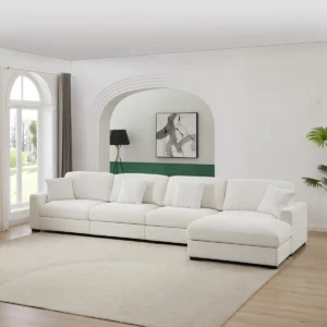 White L-Shape Sectional Sofa