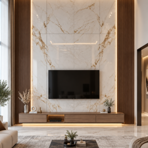 Luxury Marble TV Wall Unit
