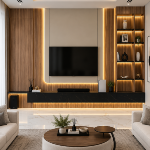 Modern TV Wall Unit with Display Shelves