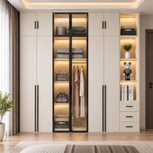 Modern Wardrobe with Glass Doors